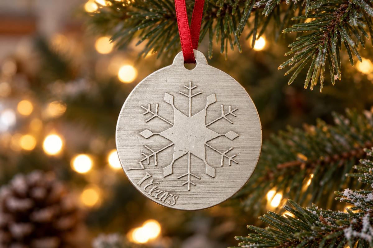 7 Year Anniversary - Metal Christmas Snowflake Metal Decoration