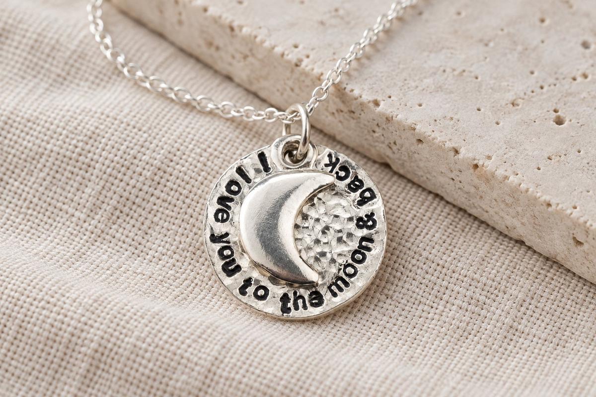 5th Anniversary Moon Necklace – I Love You To The Moon And Back
