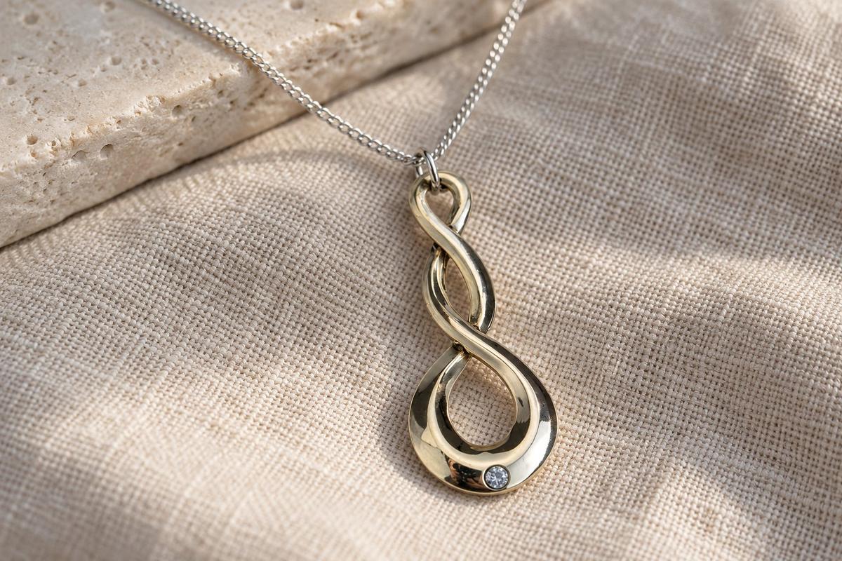 8th Wedding Anniversary Bronze Celtic Twist Diamond Pendant