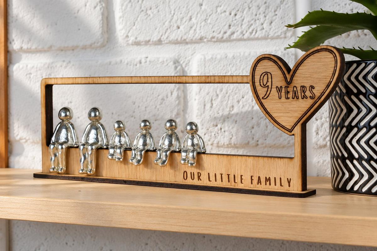 9 Years Our Little Family | 9th Anniversary Gift - Choose Your Own Family Combination