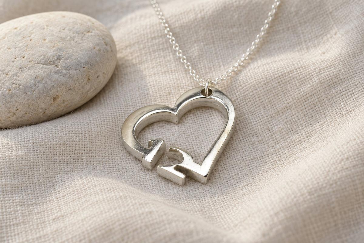 12 Year Anniversary Heart Pendant/Necklace - Gift