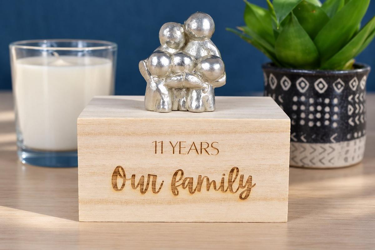 11 Years Our Little Hugging Family | 11th Anniversary Gift - Choose Your Own Family Combination | Part of the We Made a Family Range