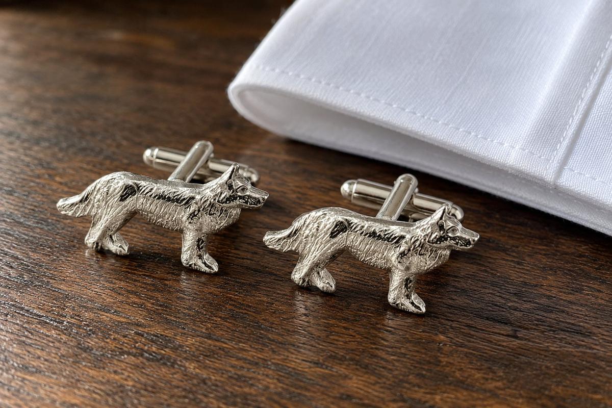 Husky Dog Cufflinks – 10th Wedding Anniversary Gift | Handmade in Cornwall