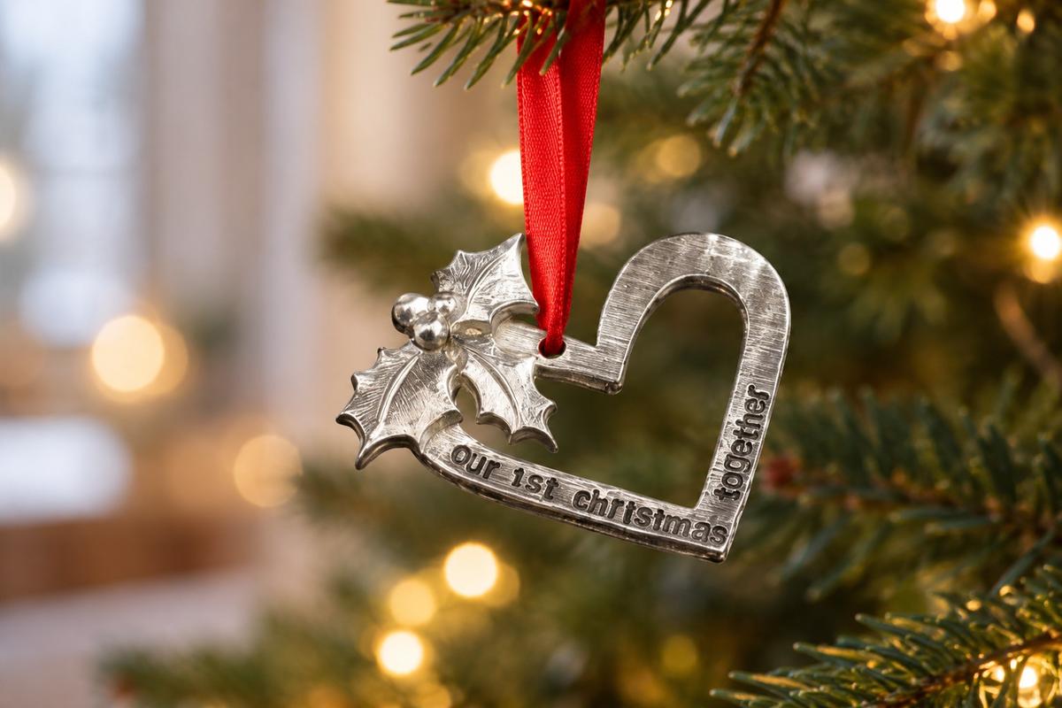 1st Anniversary Christmas Tree Ornament - Reads Our 1st Christmas Together