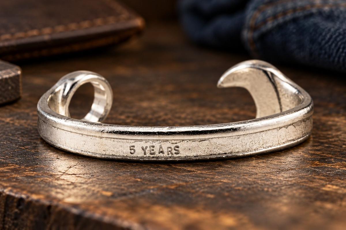 Spanner Wrench Bangle – 5th Anniversary Gift for Him
