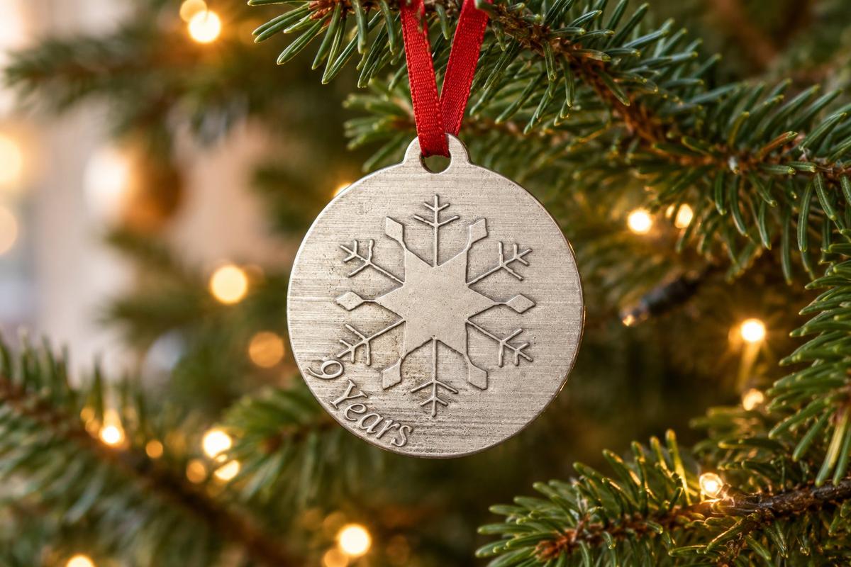 9 Year Anniversary - Metal Christmas Snowflake Metal Decoration