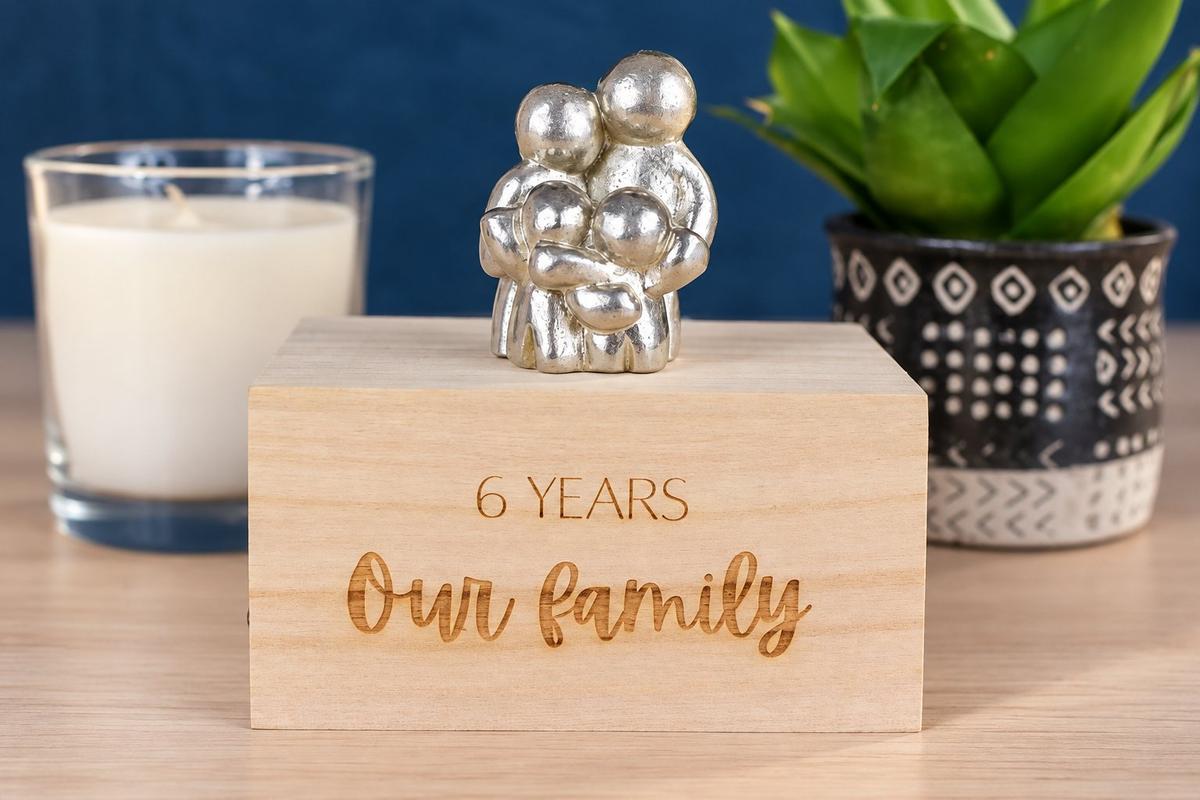 6 Years Our Little Hugging Family | 6th Anniversary Gift - Choose Your Own Family Combination | Part of the We Made a Family Range