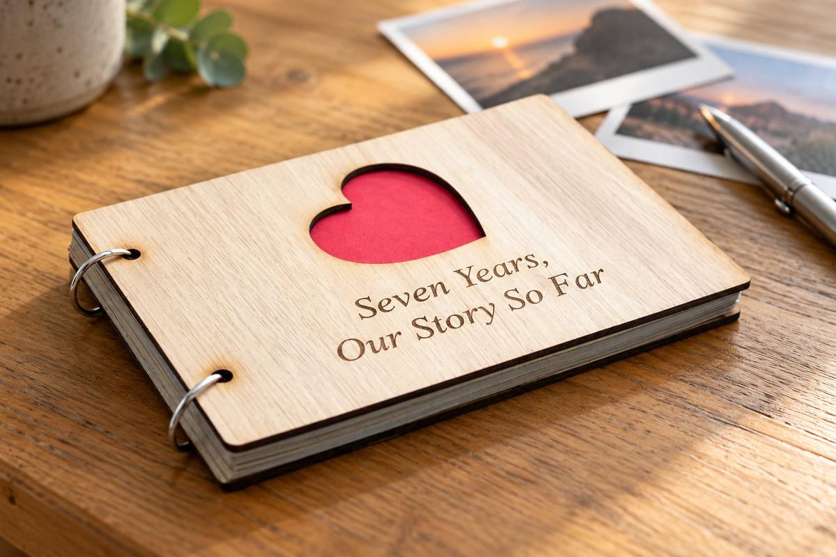 7 Years Our Story So Far - Scrapbook, Photo album or Notebook Idea For 7th Anniversary