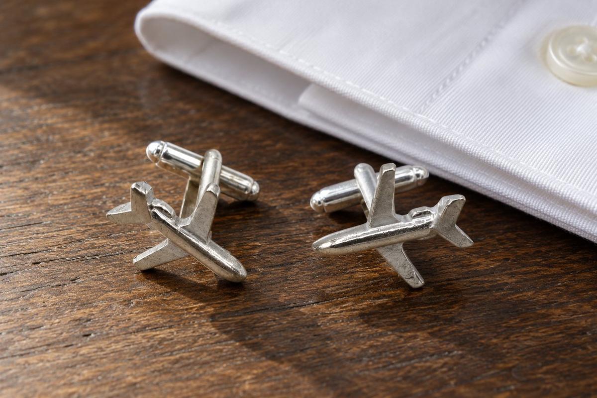 Tin Airplane Cufflinks – 10th Wedding Anniversary Gift | Handmade in Cornwall
