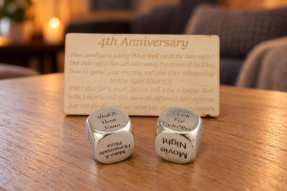 Fourth Anniversary Date Night Decider Dice - 4th Anniversary