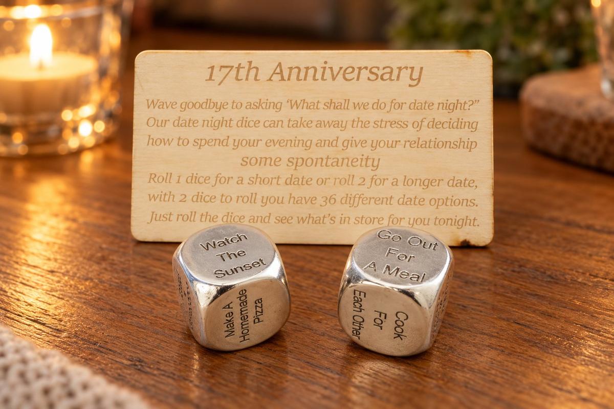 Seventeenth Anniversary Date Night Decider Dice - 17th Anniversary