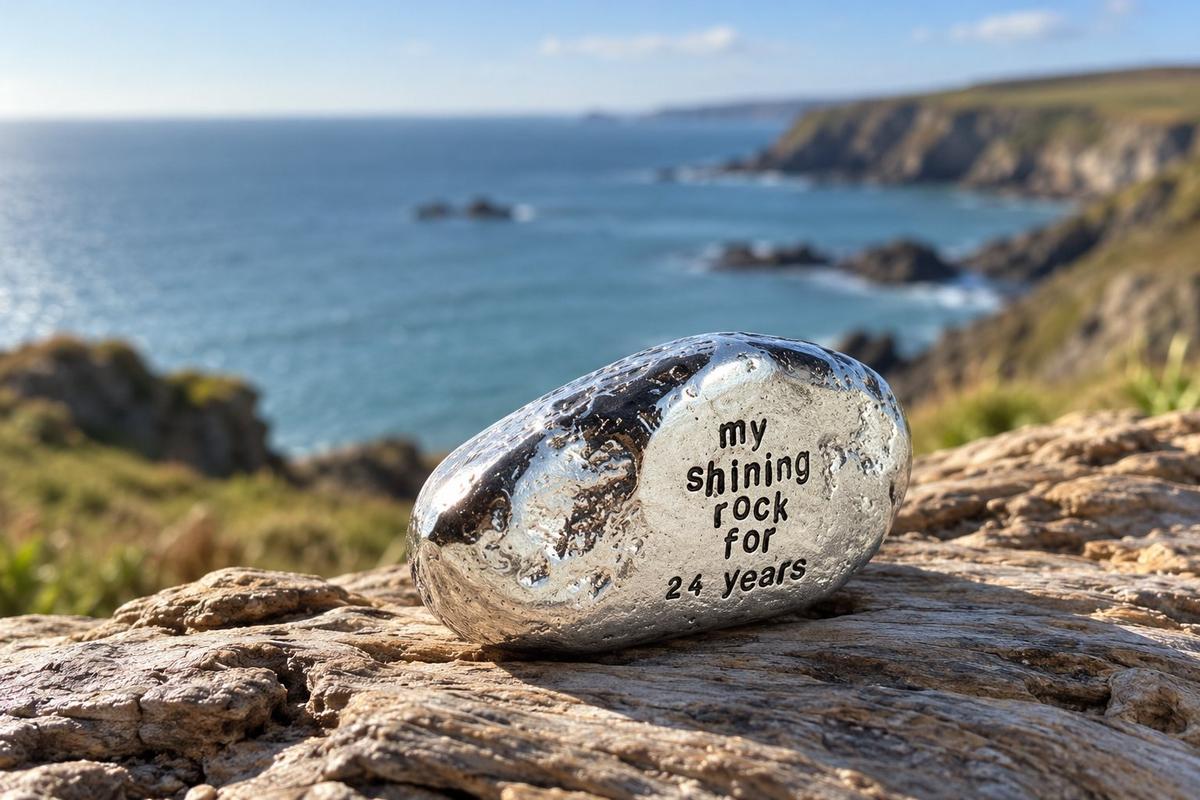 Solid Metal Rock – 24th Anniversary Gift, My Shining Rock