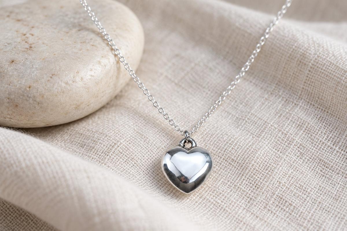 Ten Anniversary Tin Heart Pendant - 100% Pure Tin
