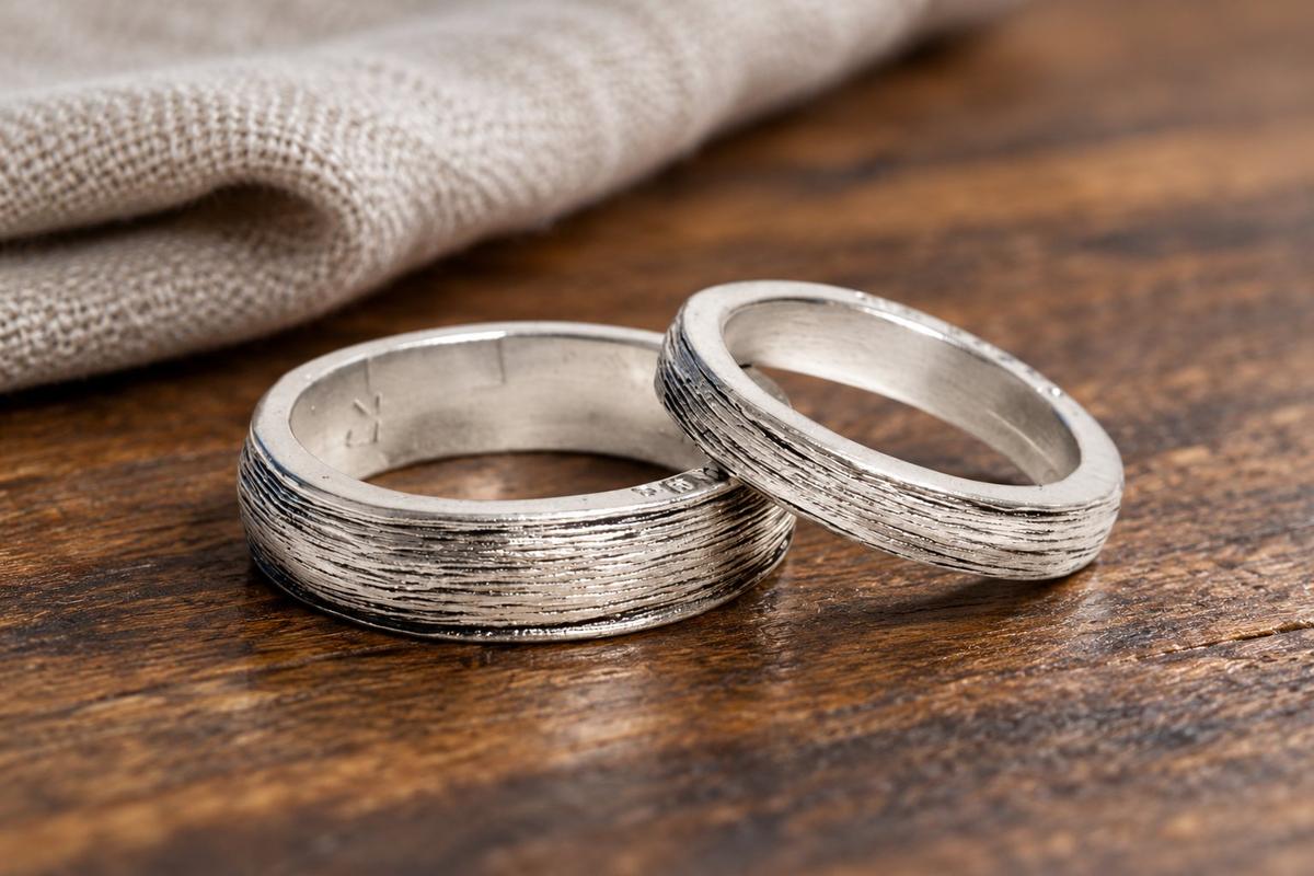 Tenth Anniversary Tin Rings – 'Ten Years' Inscribed Pair