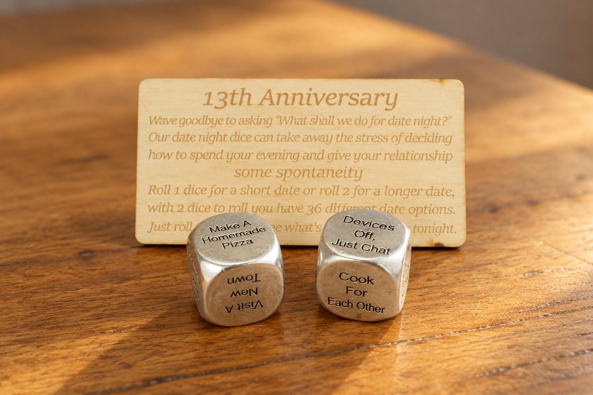 Thirteenth Anniversary Date Night Decider Dice - 13th Anniversary