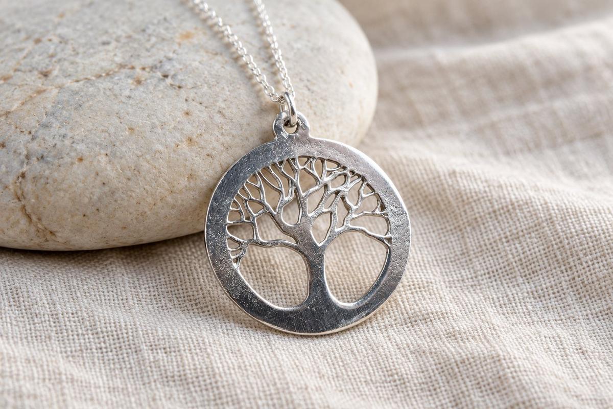 Tin Tree of life Necklace - 10th Wedding gift - Women's Pendant. Birthday Gift.