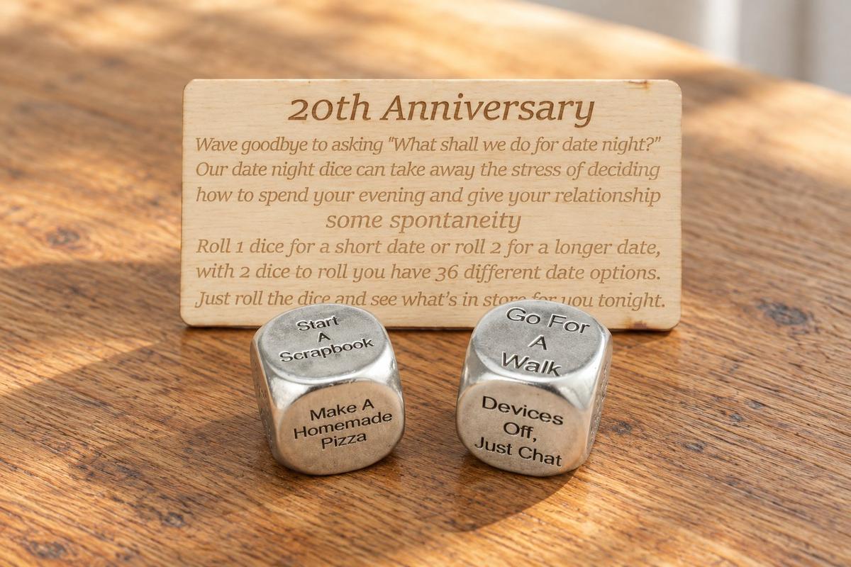 Twentieth Anniversary Date Night Decider Dice - 20th Anniversary