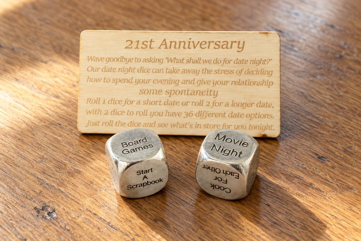 Twenty First Anniversary Date Night Decider Dice - 21st Anniversary