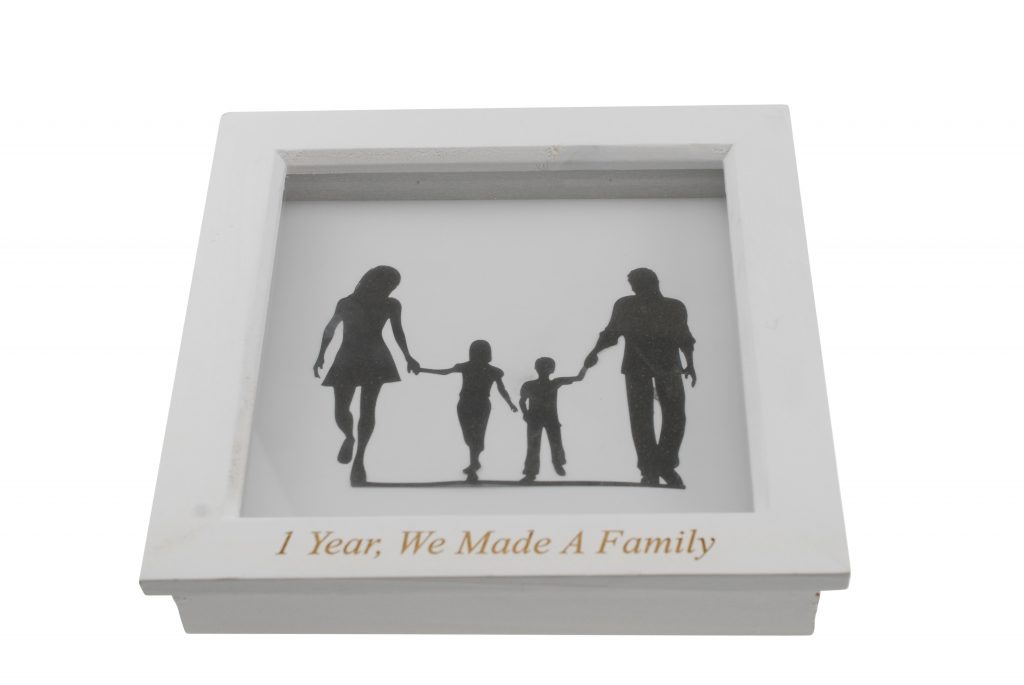 1 Year We Made A Family White Wooden Frame Anniversary Gifts