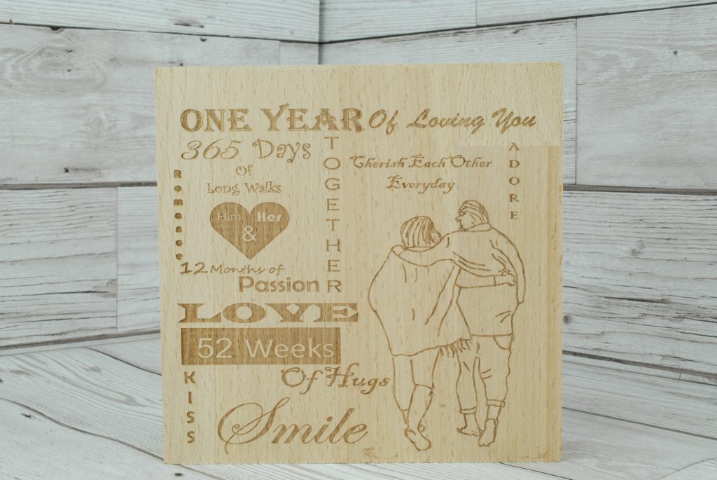 1 Year of Loving You Wooden Block - Anniversary Gifts